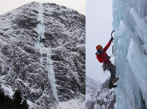 Cascade de glace en Norvège