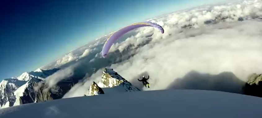 Paragliding, Base jump, Wingsuit Antoine Tricou 2014
