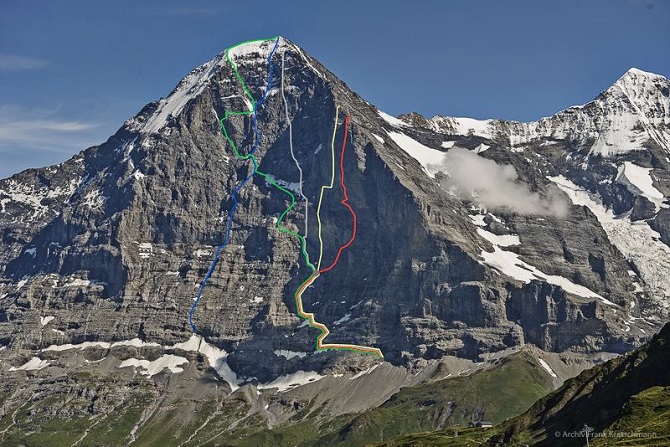 Roger Schäli, Robert Jasper et Simon Gietl ouvrent Odyssee (8a+) sur la face Nord de l’Eiger