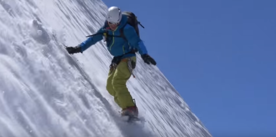 la traversée du massif du Mont Blanc en Snowboard, ski de pente raide et alpinisme réalisé par Fred Bernard & Laurent Bibollet