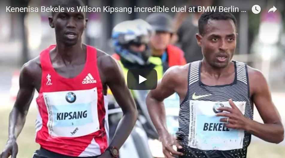Kenenisa Bekele vs Wilson Kipsang  au marathon de Berlin 2016