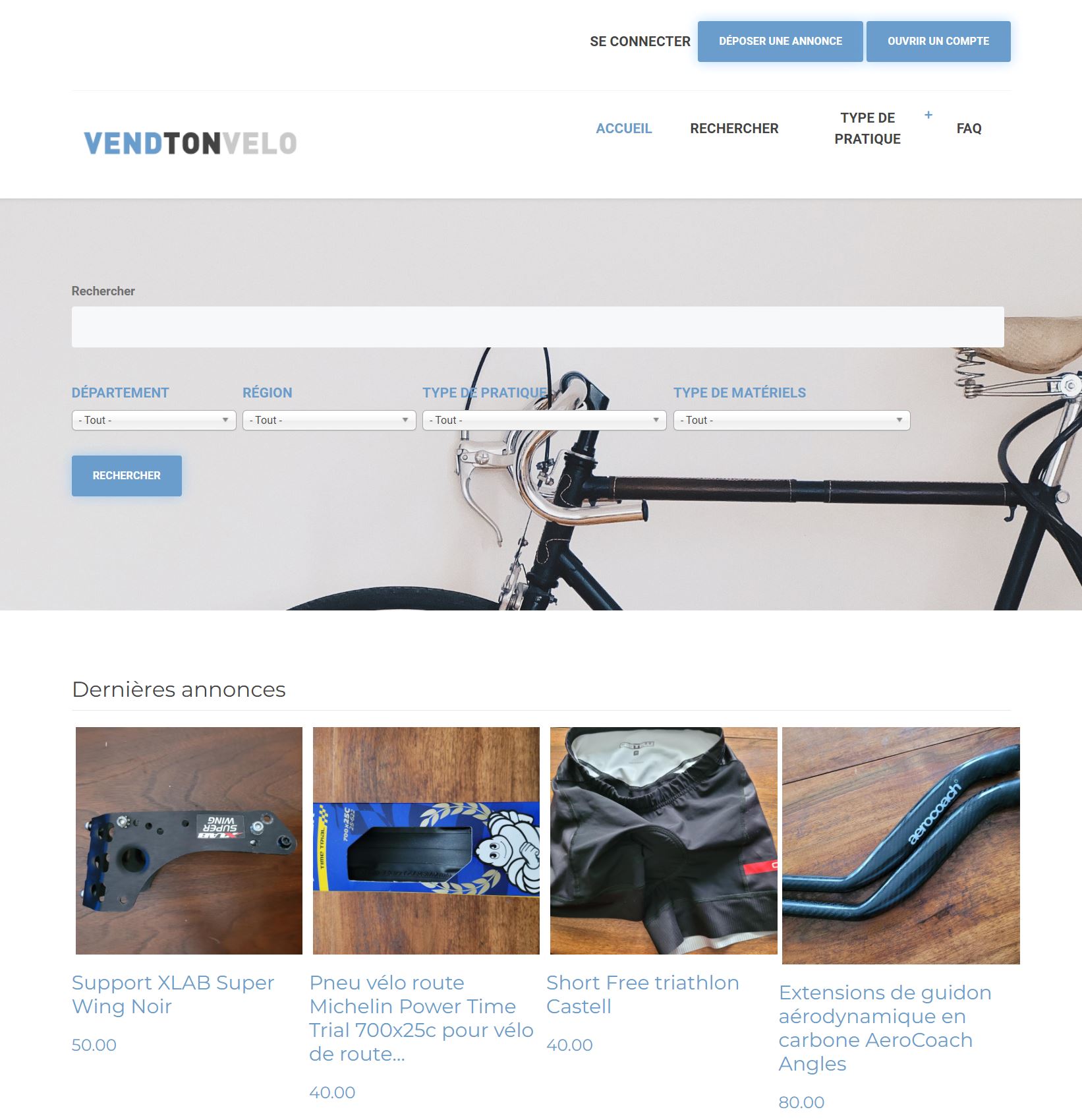vendtonvelo.com un site d’annonce de vélo et de matériel de cyclisme